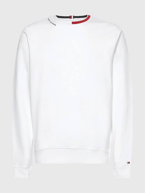 Tommy Hilfiger Signature Neckline Sweatshirts Heren Wit | TH189XCW