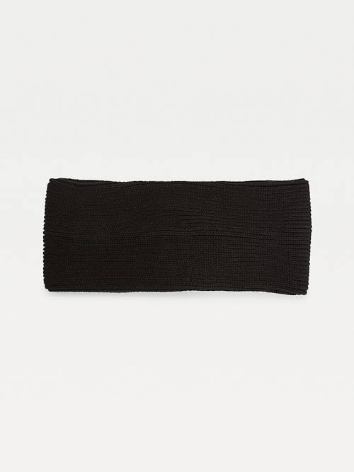 Tommy Hilfiger Signature Rib Knit Twist Headband Hoeden Dames Zwart | TH652KWR