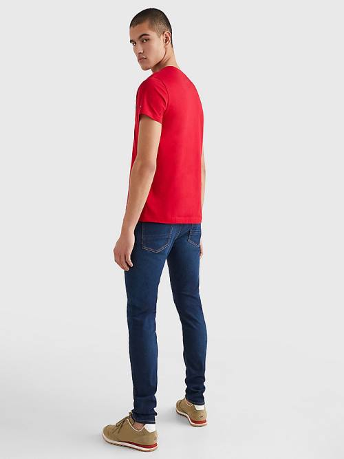 Tommy Hilfiger Signature Split Logo T-shirts Heren Rood | TH896WOB