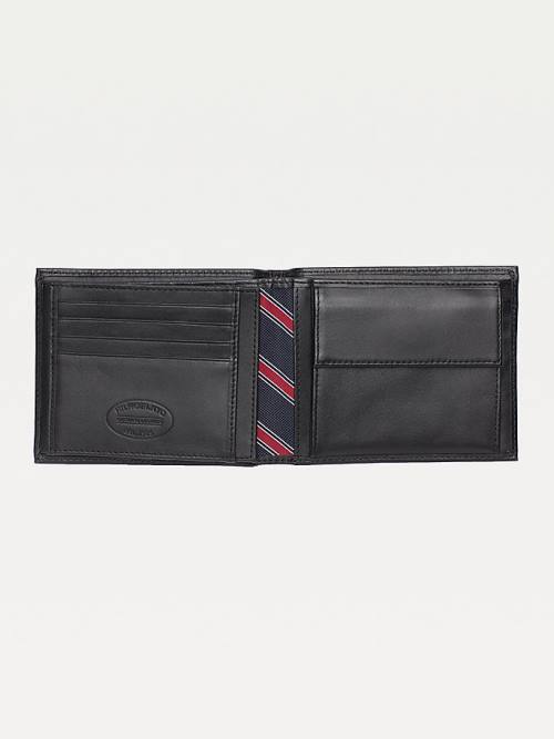 Tommy Hilfiger Signature Stripe Trifold Portefeuille Heren Zwart | TH169JTQ