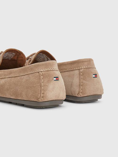 Tommy Hilfiger Signature Suede Driver With Laces Vrijetijdsschoenen Heren Khaki | TH932MAG