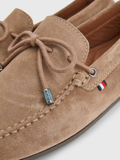 Tommy Hilfiger Signature Suede Driver With Laces Vrijetijdsschoenen Heren Khaki | TH932MAG