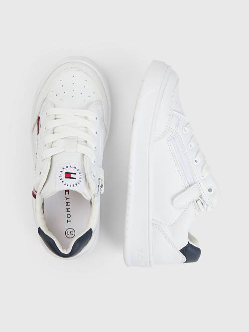 Tommy Hilfiger Signature Tape Kanten-Up Sneakers Jongens Wit | TH607EIM