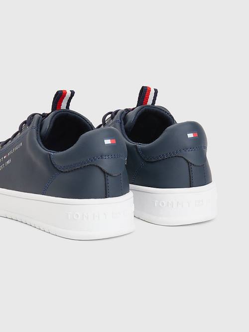 Tommy Hilfiger Signature Tape Kanten-Up Sneakers Jongens Blauw | TH820ZBC