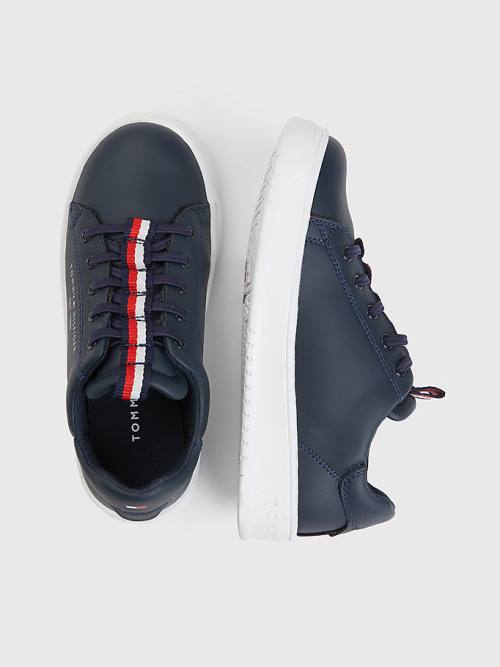 Tommy Hilfiger Signature Tape Kanten-Up Sneakers Jongens Blauw | TH820ZBC