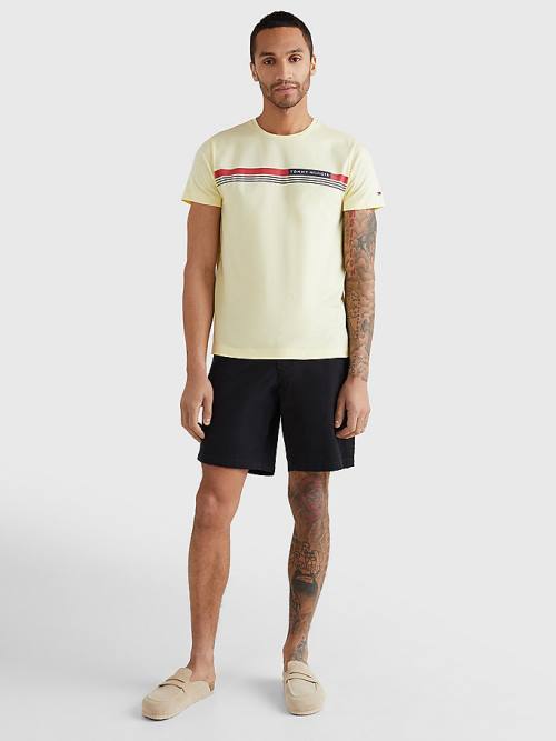 Tommy Hilfiger Signature Tape T-shirts Heren Geel | TH039JBK