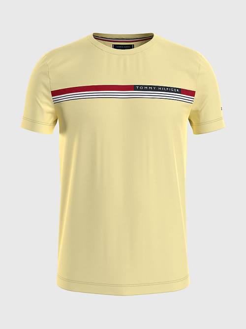 Tommy Hilfiger Signature Tape T-shirts Heren Geel | TH039JBK