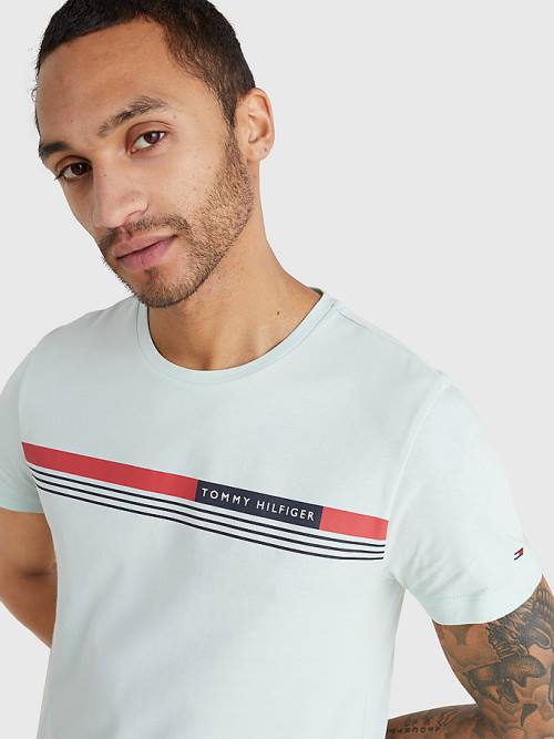 Tommy Hilfiger Signature Tape T-shirts Heren Groen | TH507KFT