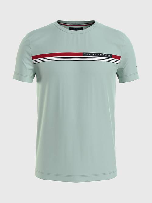 Tommy Hilfiger Signature Tape T-shirts Heren Groen | TH507KFT