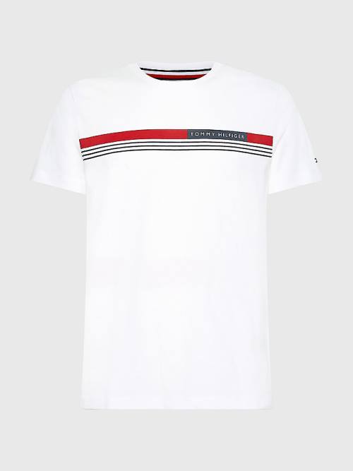 Tommy Hilfiger Signature Tape T-shirts Heren Wit | TH645RZX