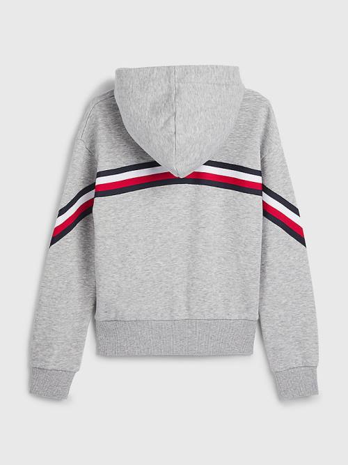 Tommy Hilfiger Signature Trim Slouchy Hoodie Meisjes Grijs | TH913LTZ