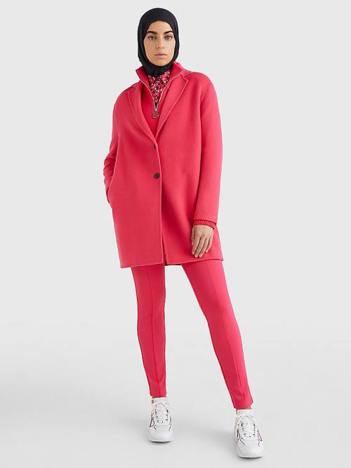 Tommy Hilfiger Signature Undercollar Wool Blend Jassen Dames Roze | TH418PIJ