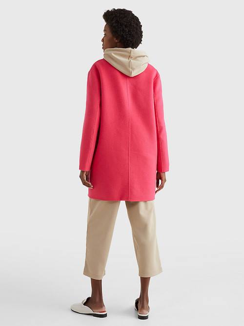 Tommy Hilfiger Signature Undercollar Wool Blend Jassen Dames Roze | TH418PIJ