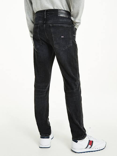 Tommy Hilfiger Simon Skinny Distressed Black Jeans Heren Denim | TH063JED