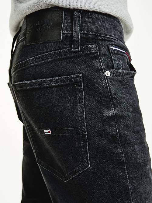 Tommy Hilfiger Simon Skinny Distressed Black Jeans Heren Denim | TH063JED