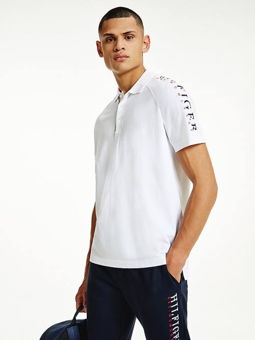 Tommy Hilfiger Sleeve Logo Regular Fit Poloshirt Heren Wit | TH139FYL