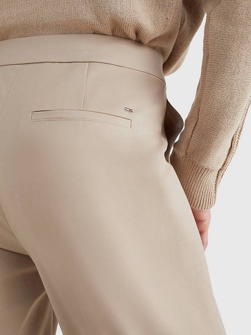 Tommy Hilfiger Slim Ankle Broek Dames Beige | TH246UOM