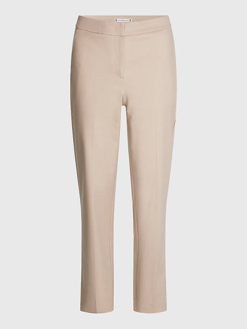 Tommy Hilfiger Slim Ankle Broek Dames Beige | TH246UOM