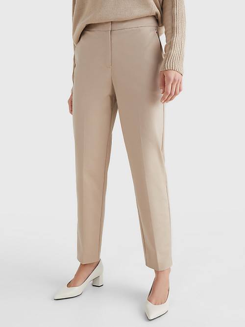 Tommy Hilfiger Slim Ankle Broek Dames Beige | TH246UOM