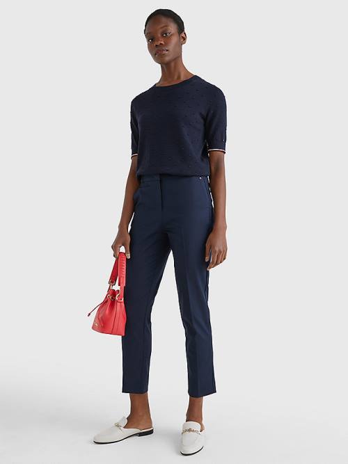 Tommy Hilfiger Slim Ankle Broek Dames Blauw | TH782ECX