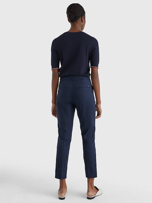 Tommy Hilfiger Slim Ankle Broek Dames Blauw | TH782ECX