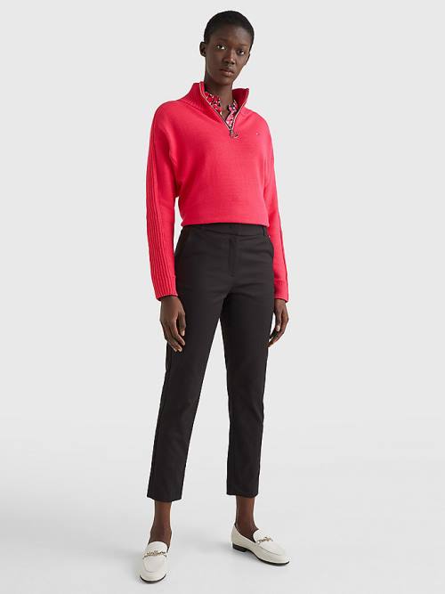 Tommy Hilfiger Slim Ankle Broek Dames Zwart | TH813IAR