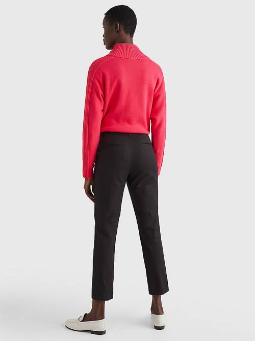 Tommy Hilfiger Slim Ankle Broek Dames Zwart | TH813IAR