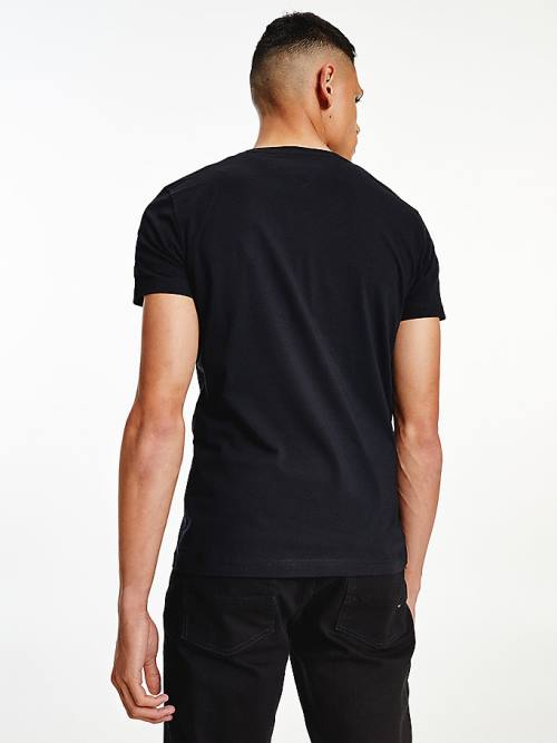 Tommy Hilfiger Slim Fit Katoenen T-shirts Heren Zwart | TH269FKS