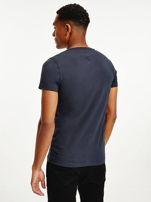 Tommy Hilfiger Slim Fit Katoenen T-shirts Heren Blauw | TH431BAZ