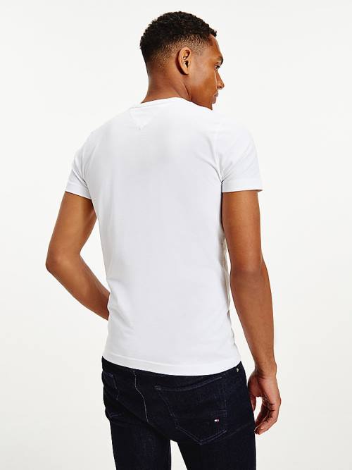 Tommy Hilfiger Slim Fit Katoenen T-shirts Heren Wit | TH501PKA