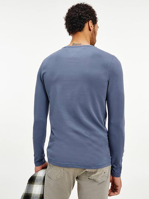 Tommy Hilfiger Slim Fit Long Sleeve T-shirts Heren Blauw | TH124KMV