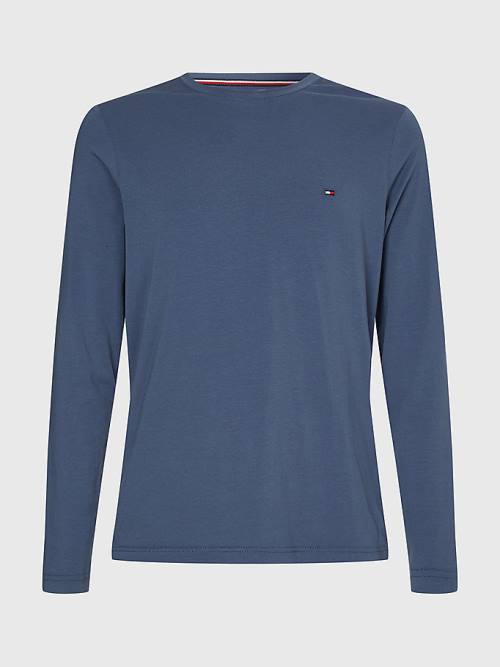 Tommy Hilfiger Slim Fit Long Sleeve T-shirts Heren Blauw | TH124KMV