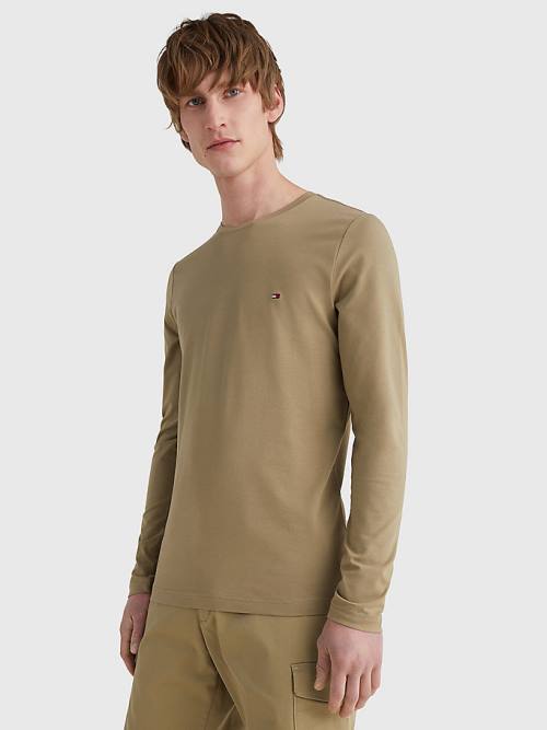 Tommy Hilfiger Slim Fit Long Sleeve T-shirts Heren Bruin | TH516RWF