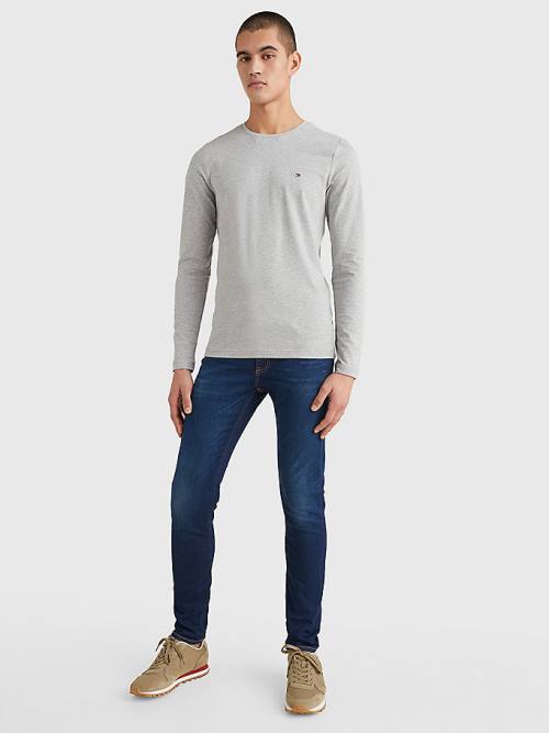 Tommy Hilfiger Slim Fit Long Sleeve T-shirts Heren Grijs | TH546RNW