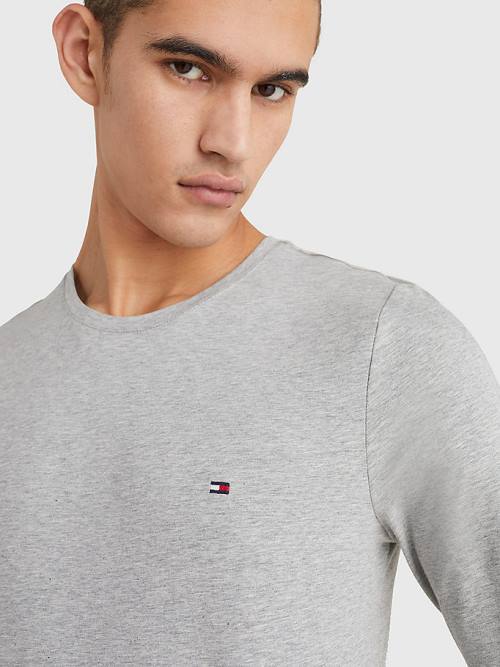 Tommy Hilfiger Slim Fit Long Sleeve T-shirts Heren Grijs | TH546RNW