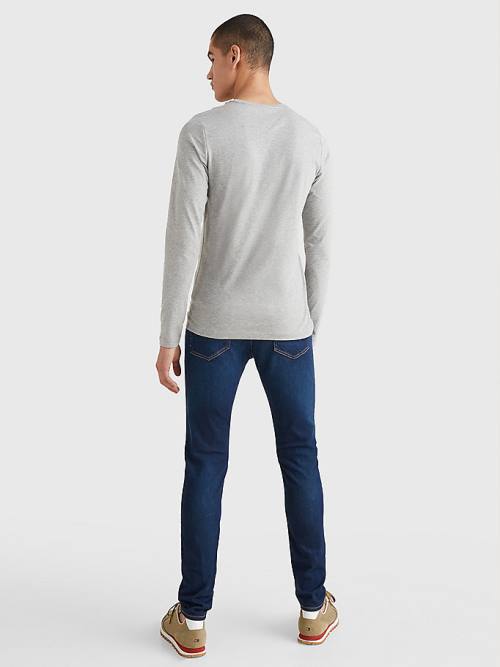 Tommy Hilfiger Slim Fit Long Sleeve T-shirts Heren Grijs | TH546RNW