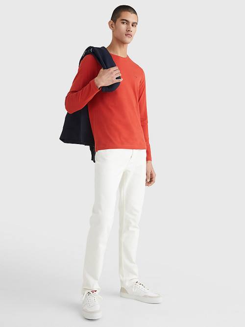 Tommy Hilfiger Slim Fit Long Sleeve T-shirts Heren Rood | TH726PAC