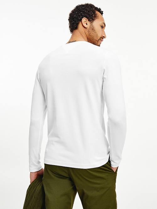 Tommy Hilfiger Slim Fit Long Sleeve T-shirts Heren Wit | TH745PTA