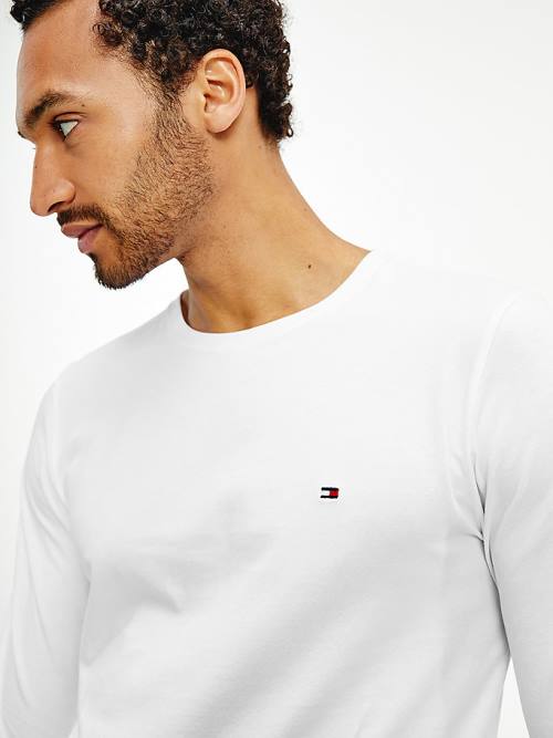 Tommy Hilfiger Slim Fit Long Sleeve T-shirts Heren Wit | TH745PTA