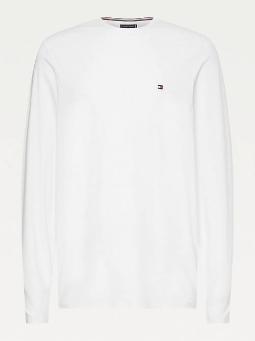 Tommy Hilfiger Slim Fit Long Sleeve T-shirts Heren Wit | TH745PTA