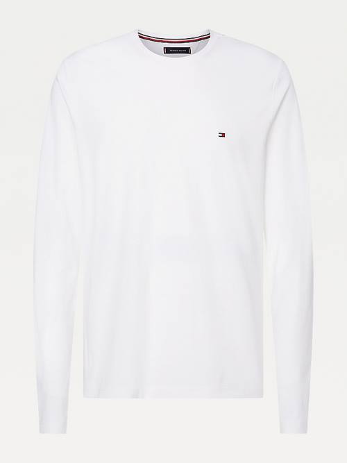 Tommy Hilfiger Slim Fit Long Sleeve T-shirts Heren Wit | TH745PTA