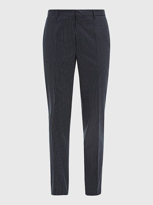 Tommy Hilfiger Slim Fit Pinstripe Broek Heren Blauw | TH304WVO