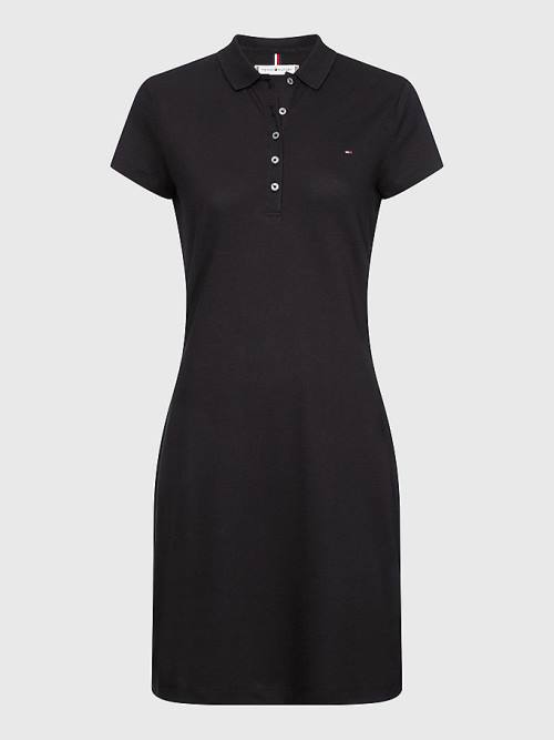 Tommy Hilfiger Slim Fit Polo Jurken Dames Zwart | TH710EUT