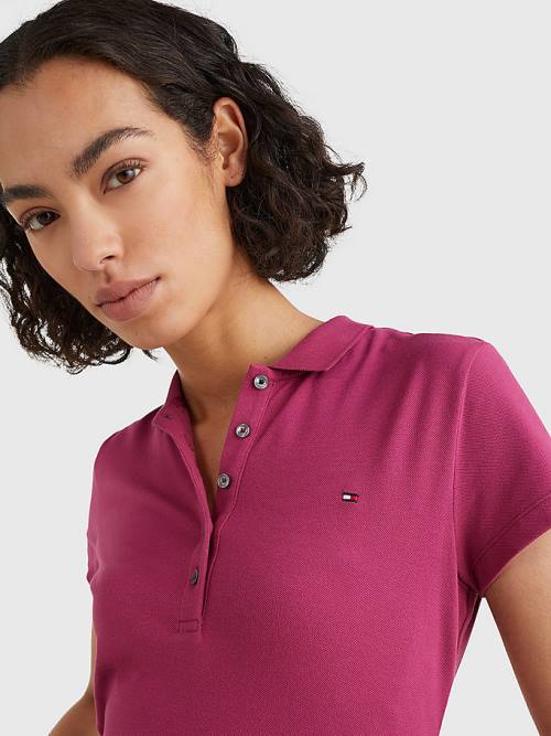 Tommy Hilfiger Slim Fit Poloshirt Dames Rood | TH059UZN