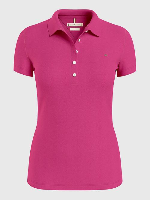 Tommy Hilfiger Slim Fit Poloshirt Dames Rood | TH059UZN