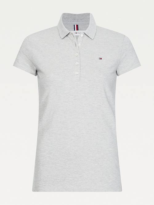 Tommy Hilfiger Slim Fit Poloshirt Dames Grijs | TH109ESO