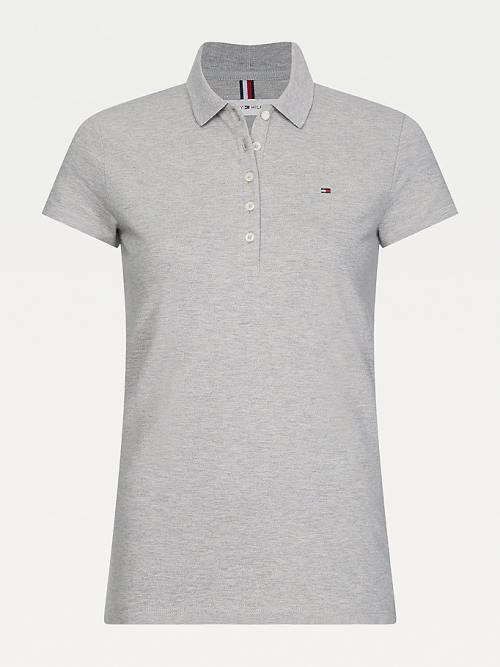 Tommy Hilfiger Slim Fit Poloshirt Dames Grijs | TH109ESO