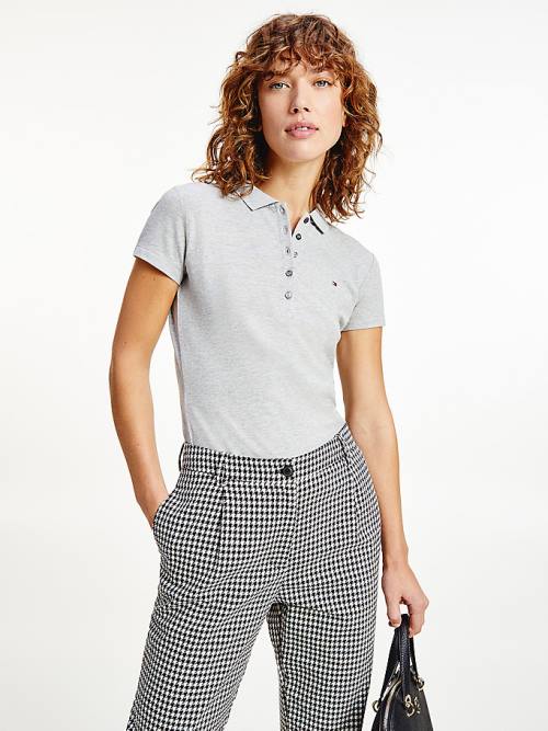 Tommy Hilfiger Slim Fit Poloshirt Dames Grijs | TH109ESO