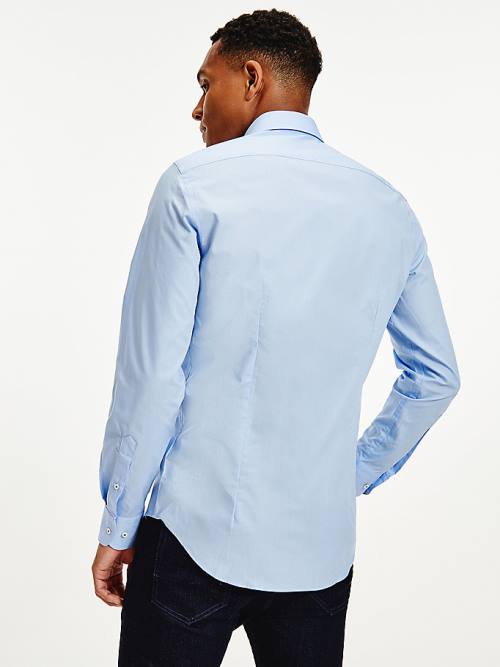 Tommy Hilfiger Slim Fit Poplin Overhemd Heren Blauw | TH451XAM