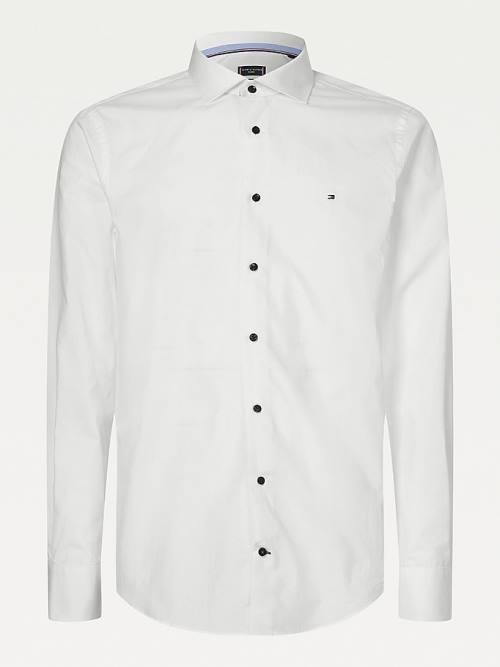 Tommy Hilfiger Slim Fit Poplin Overhemd Heren Wit | TH715RXM